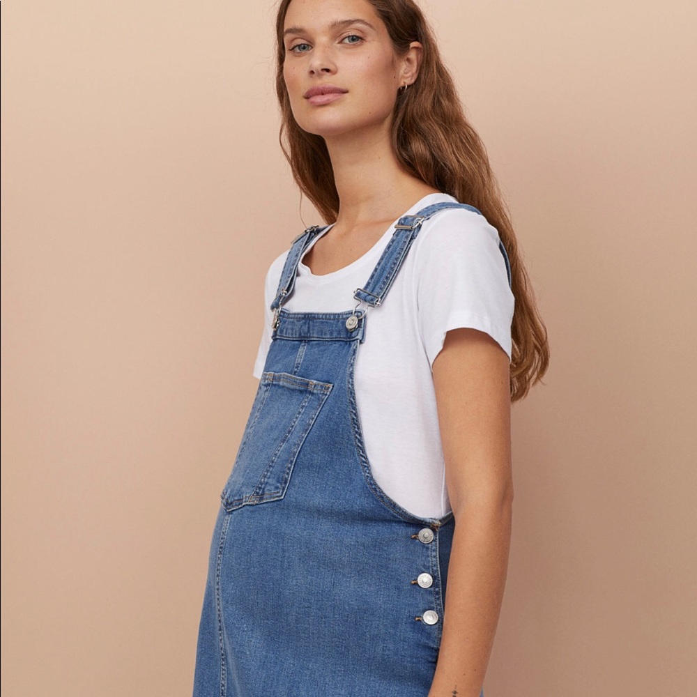 H&M Mama Maternity Overall Denim Dress